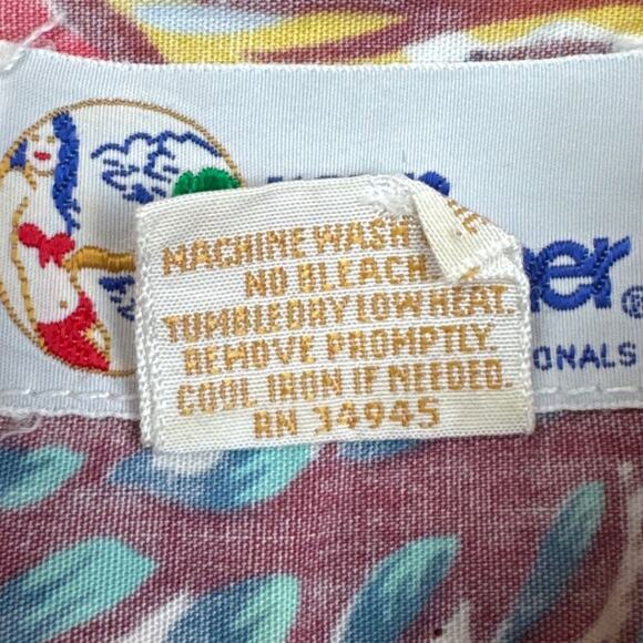 Vintage Reyn Spooner Hawaiian Camp Shirt Reverse Weave SZ L Ukulele Tropical - Picture 7 of 7